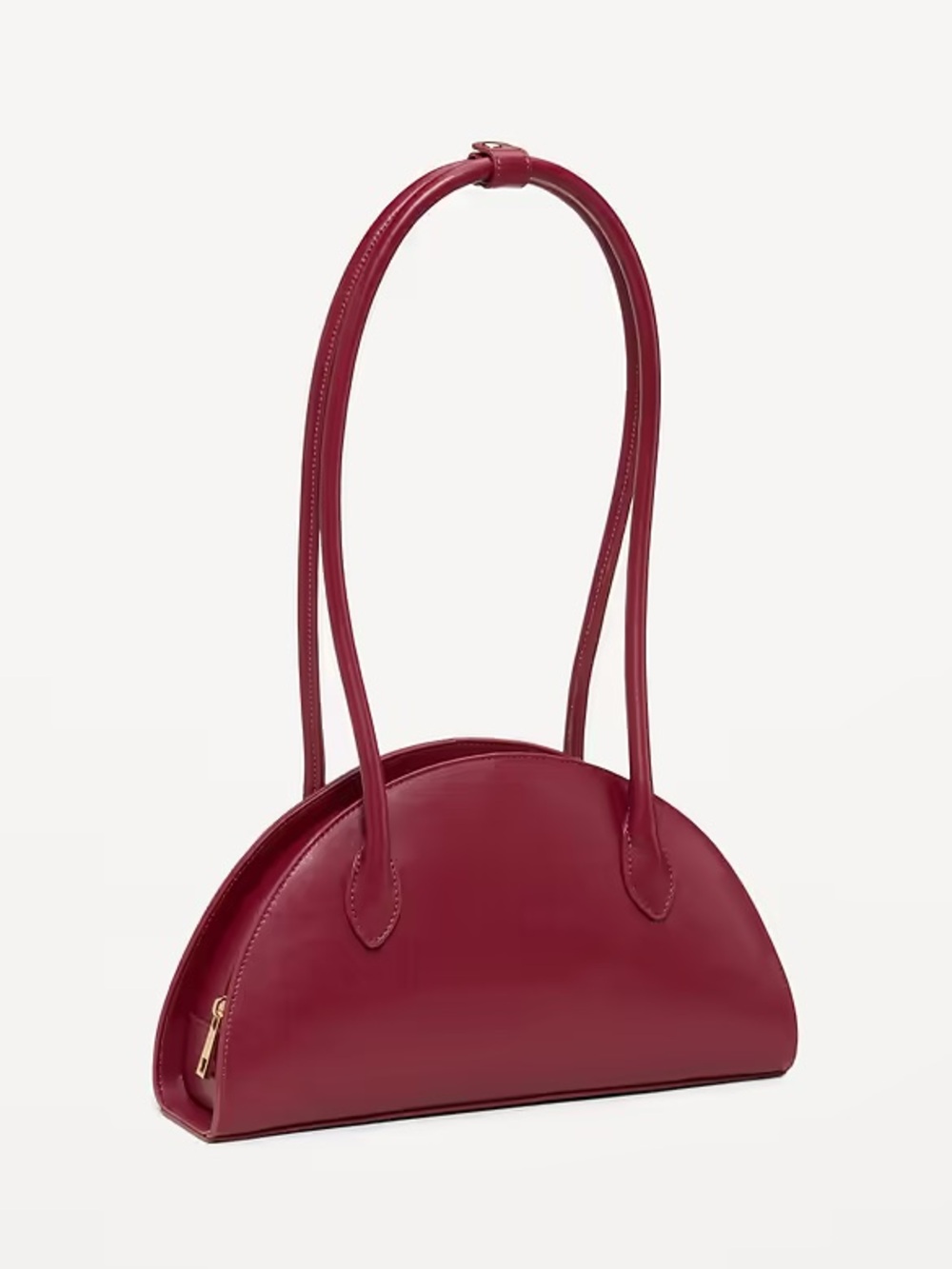 Women's Burgundy Half-Moon Shoulder Bag